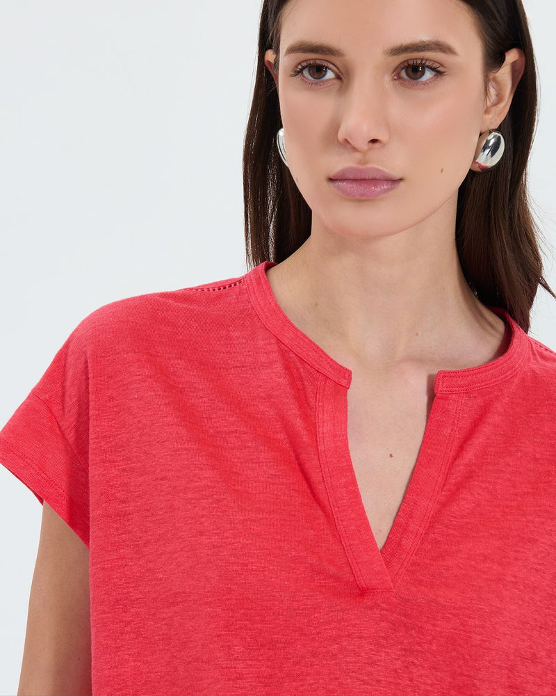 Top en lin corail_2