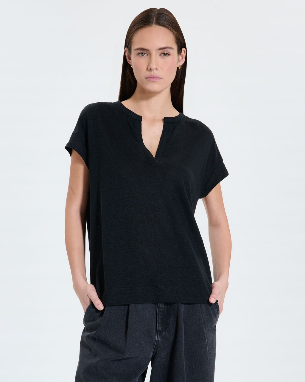 Black linen top_1