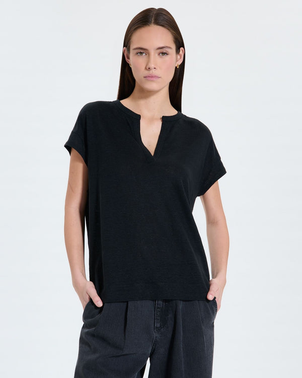 Black linen top_1