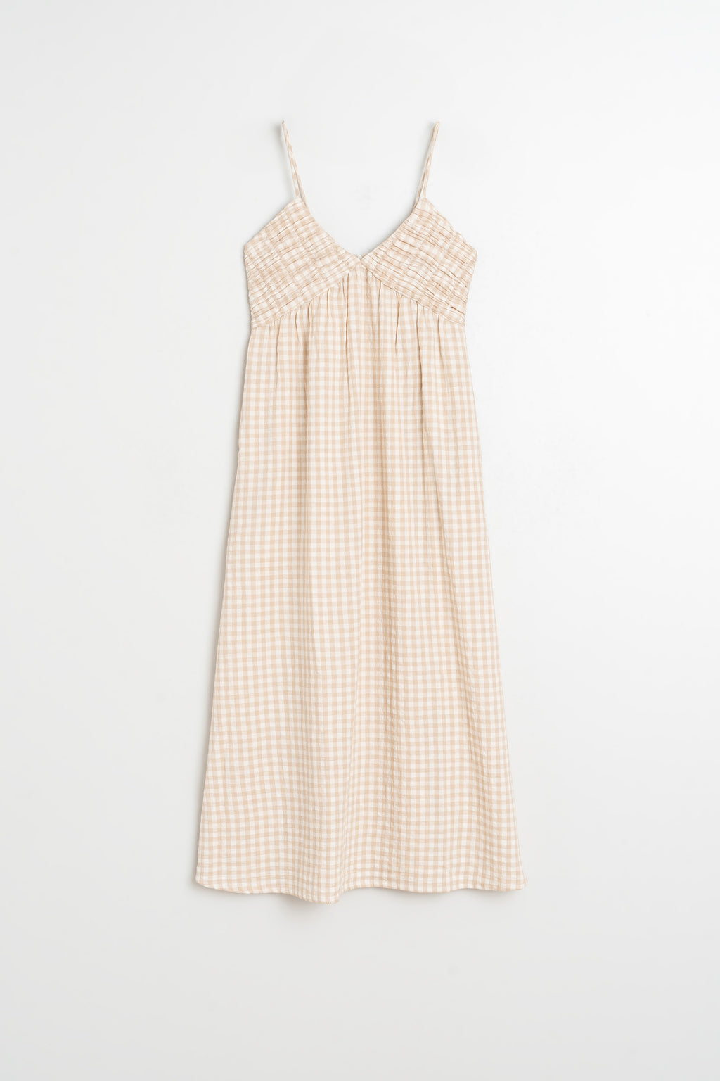 Robe À Bretelles Vichy - Beige