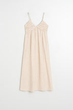 Robe À Bretelles Vichy - Beige