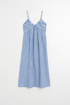 Robe À Bretelles Vichy - Bleu Britannique