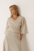 Chemise Courte Multiposition À Nouer - Beige