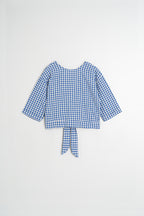 Chemise Courte Multiposition À Nouer - Bleu Britannique
