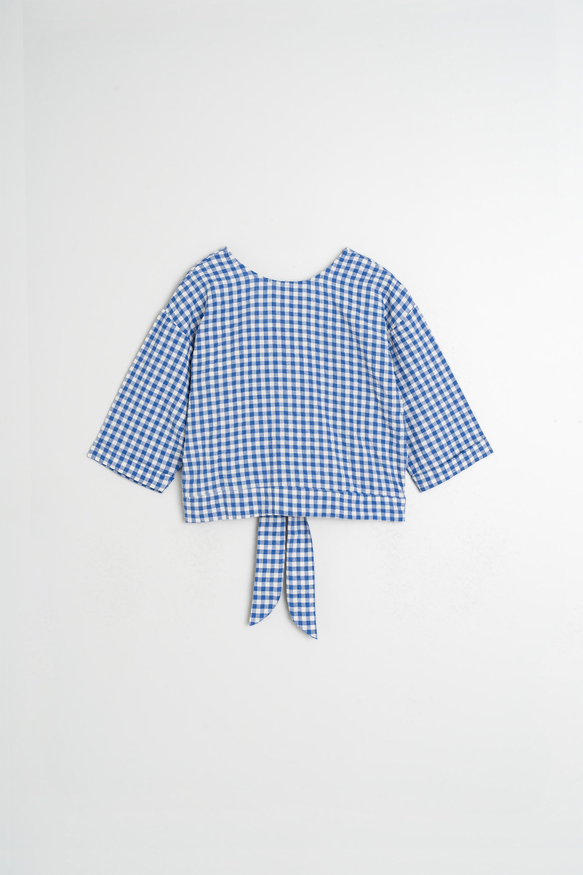 Chemise Courte Multiposition À Nouer - Bleu Britannique