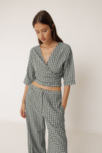 Chemise Courte Multiposition À Nouer - Menthe