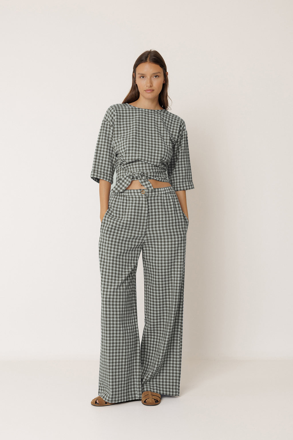 Chemise Courte Multiposition À Nouer - Menthe