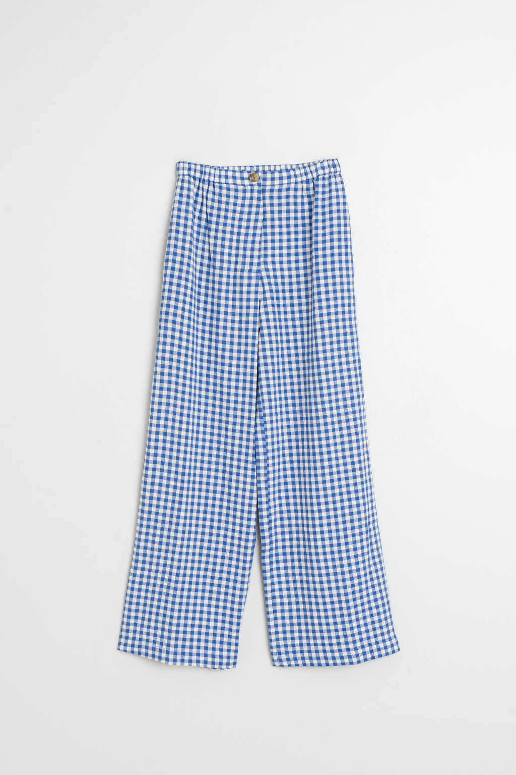 Pantalon Vichy Élastiqué - Bleu Britannique