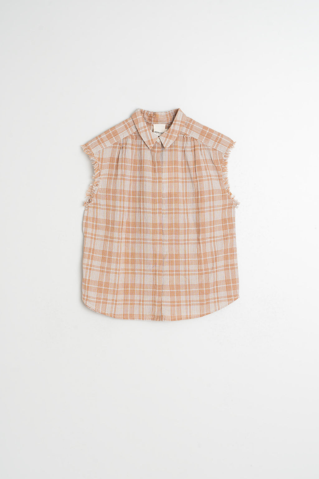 Chemise En Coton Effilochée - Rouille