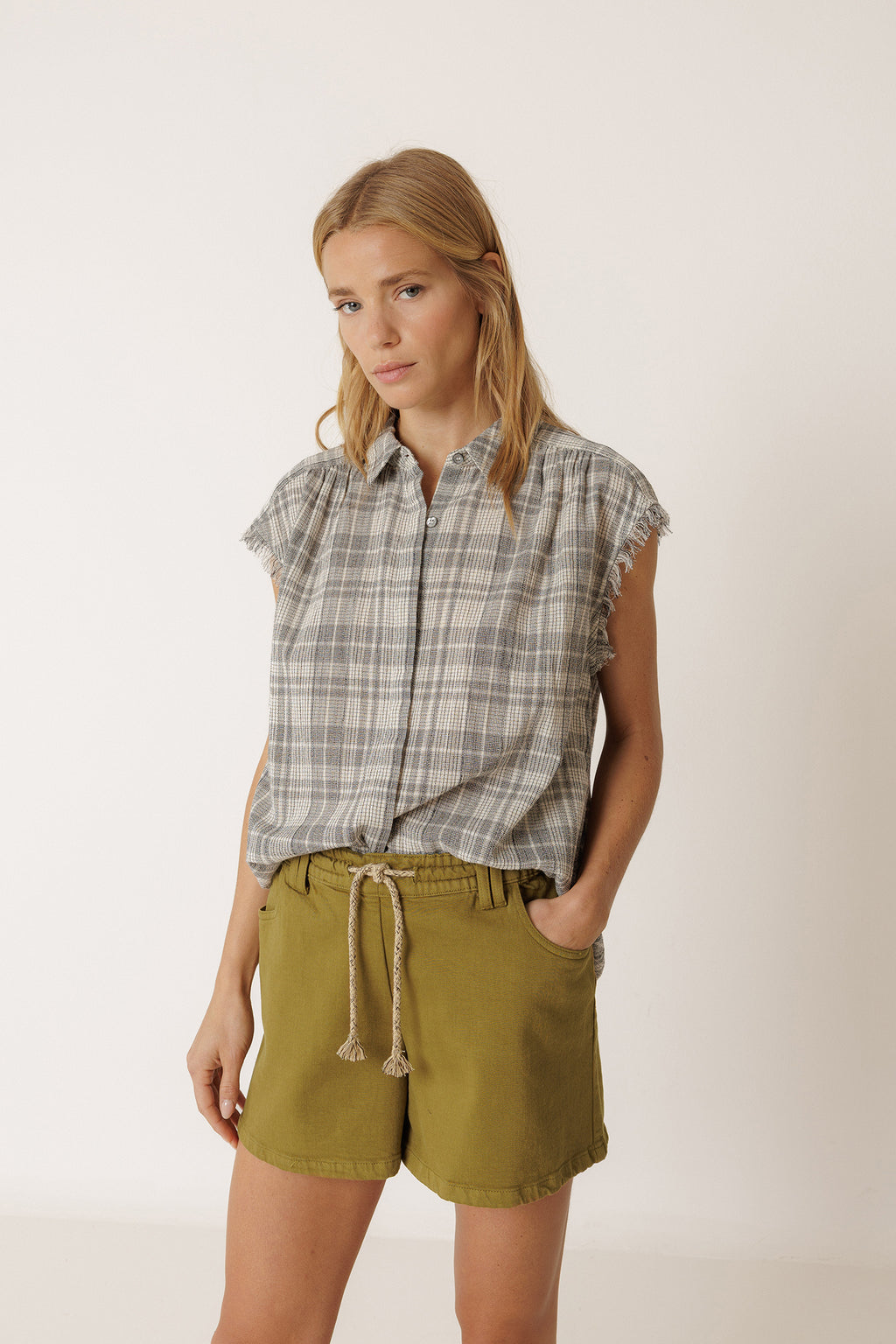 Chemise En Coton Effilochée - Charbon