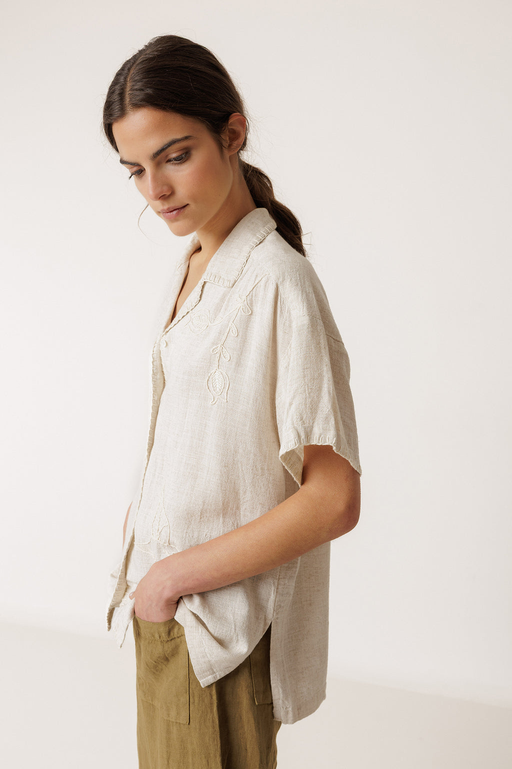 Chemise À Broderie Artisanale - Lin