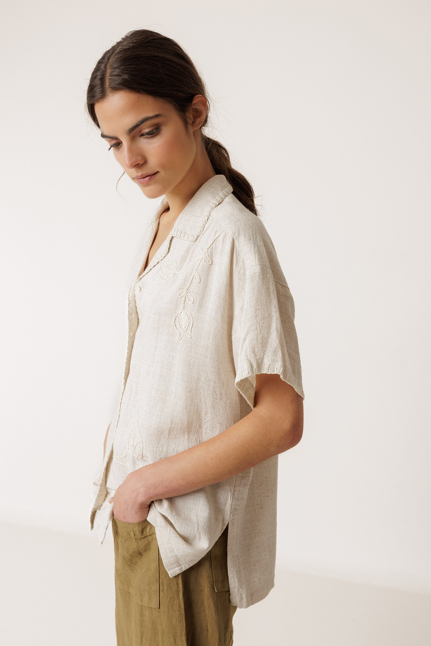 Chemise À Broderie Artisanale - Lin