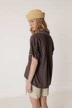 Chemise À Broderie Artisanale - Charbon