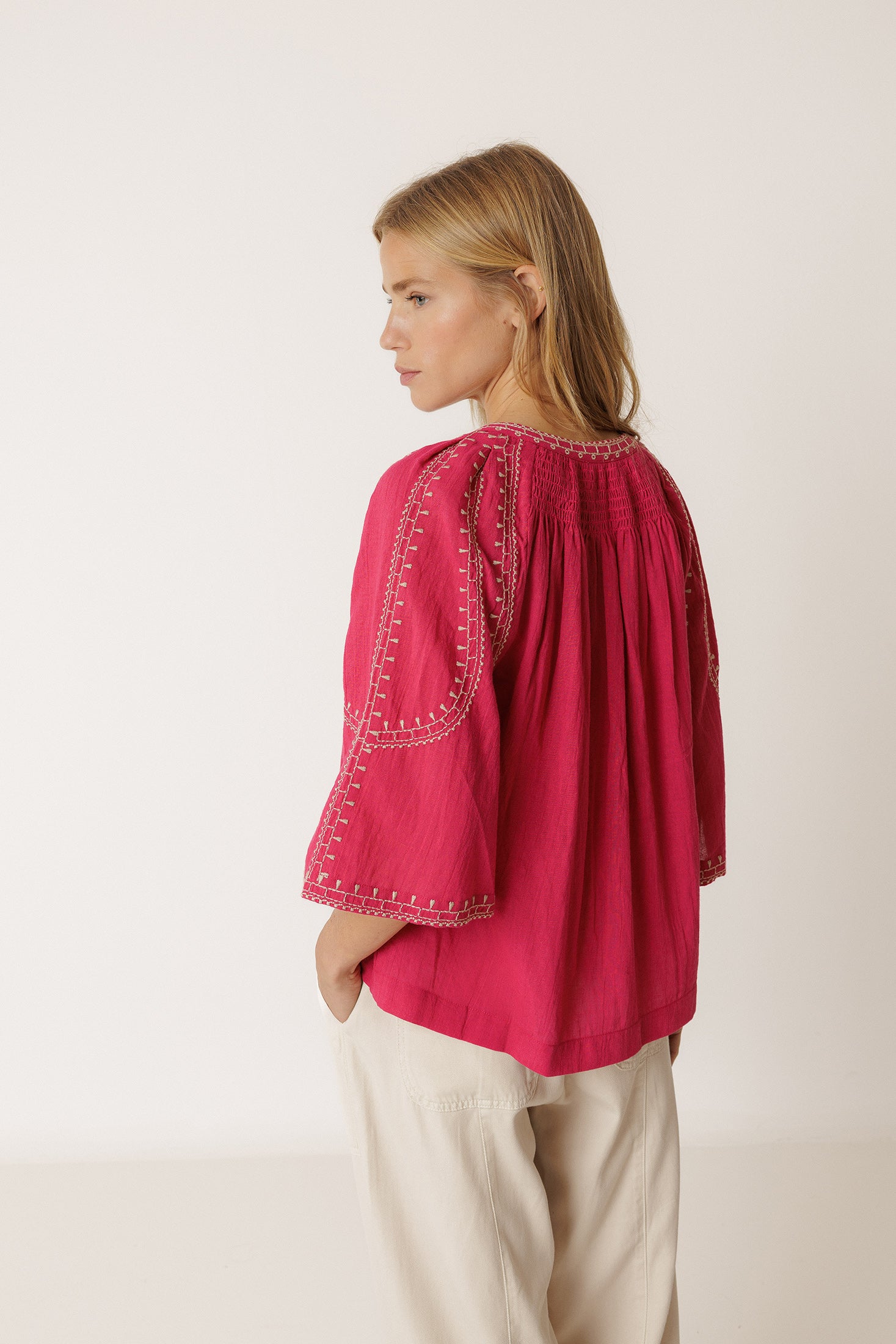 Chemise À Manches Cloche - Fraise
