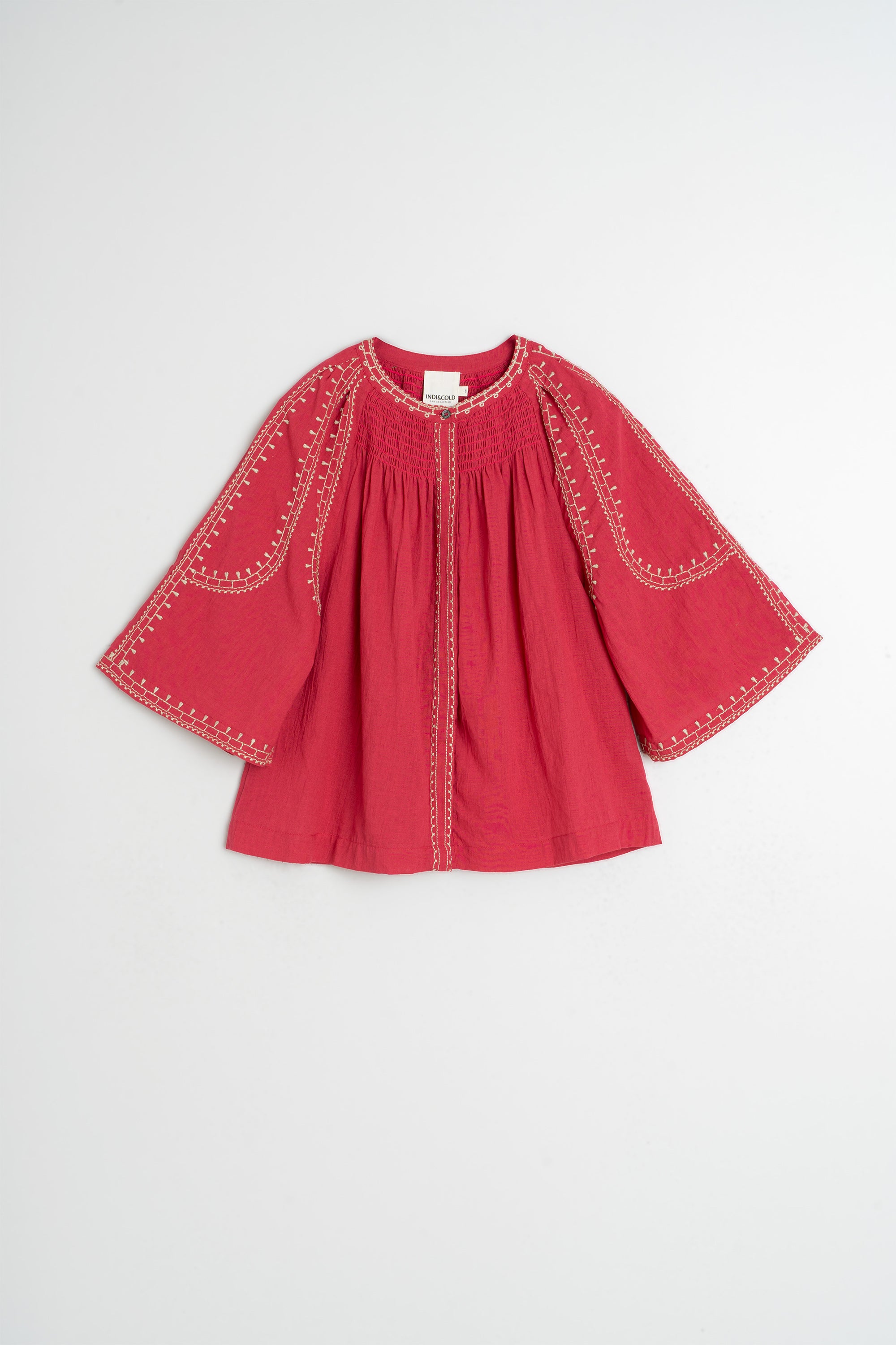 Chemise À Manches Cloche - Fraise