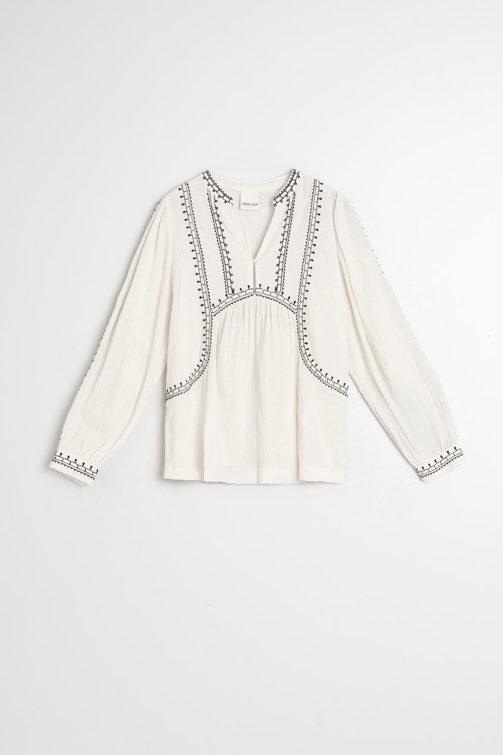 Blouse À Broderie Ethnique - Écru