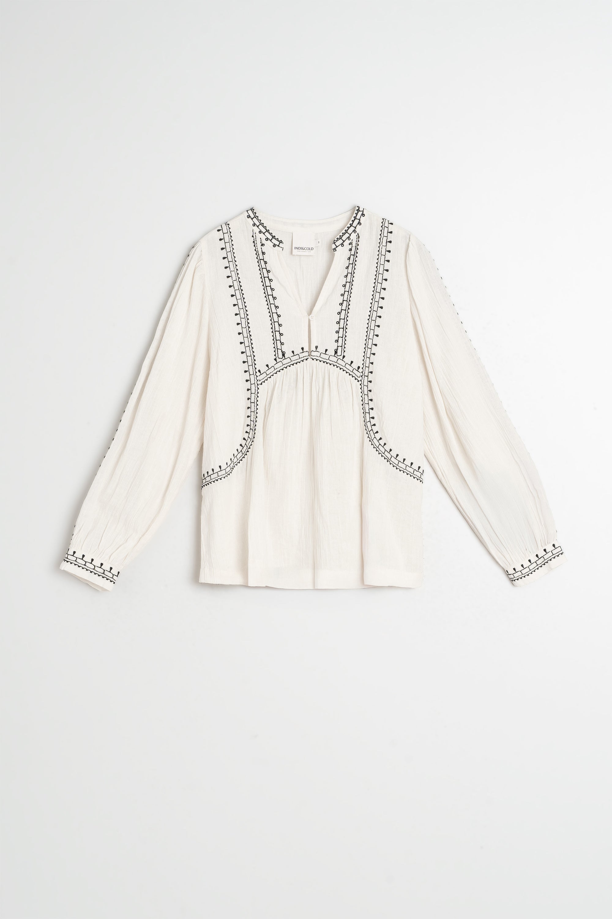 Blouse À Broderie Ethnique - Écru