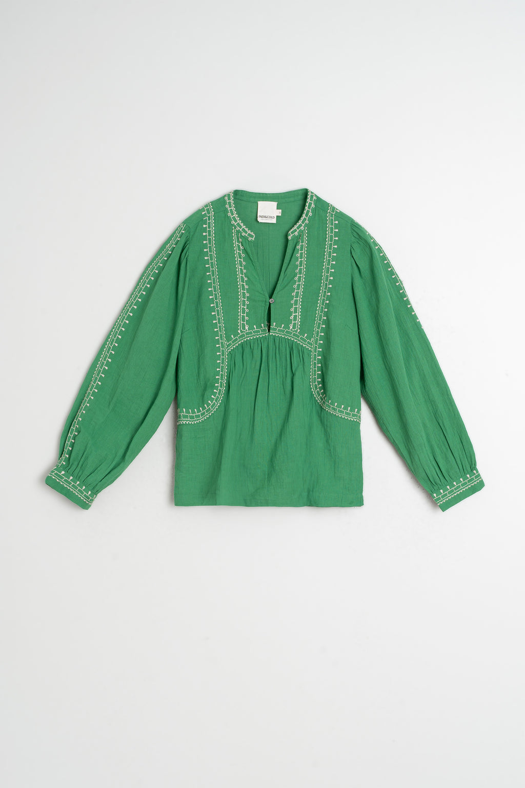 Blouse À Broderie Ethnique - Vert