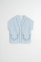 Chemise À Incrustations De Dentelle - Bleu Ciel