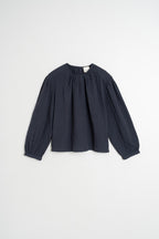 Blouse En Double Gaze - Bleu Marine