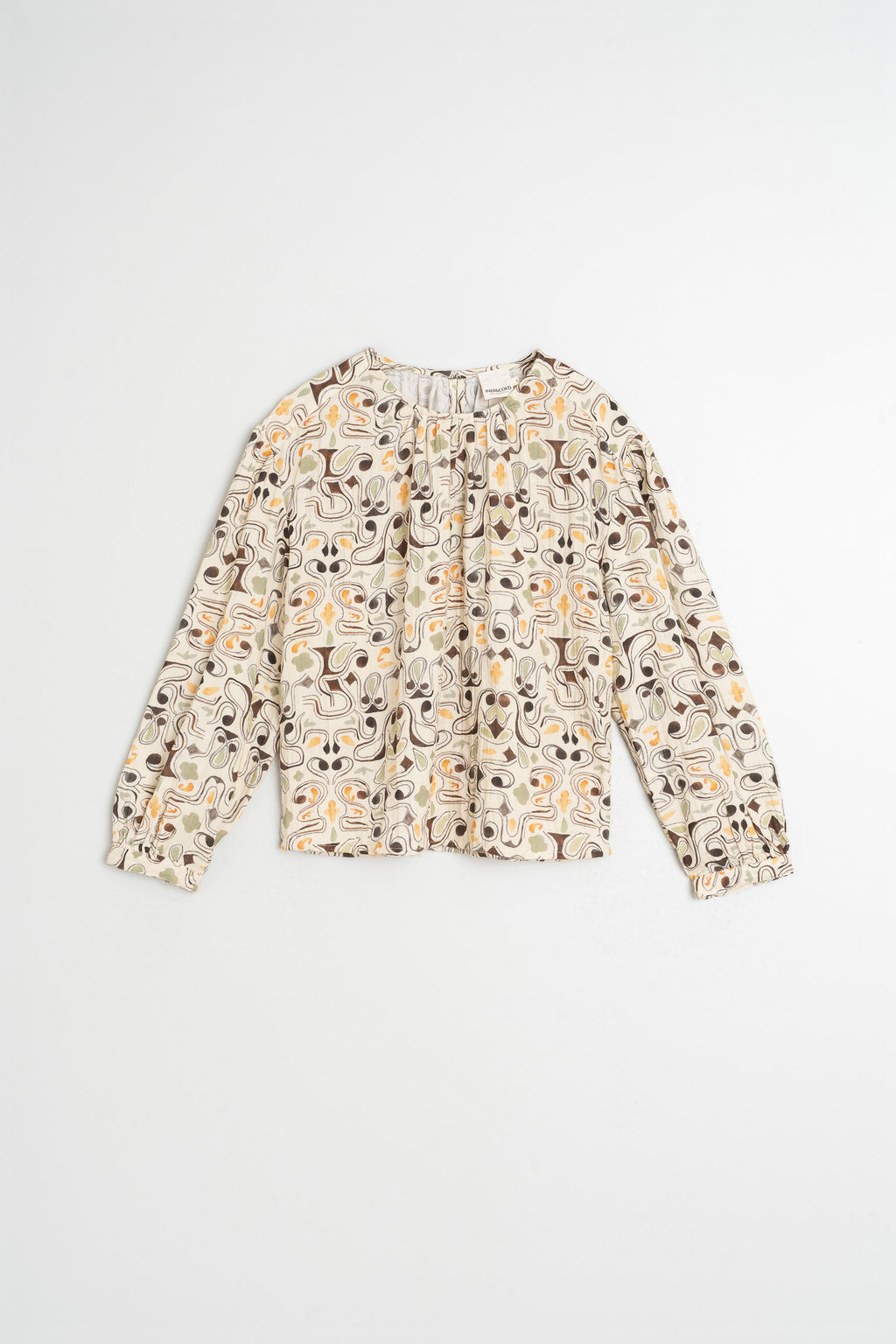 Blouse Imprimée En Double Gaze - Chocolat