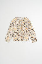Blouse Imprimée En Double Gaze - Chocolat
