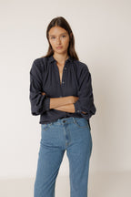 Chemise En Double Gaze - Bleu Marine