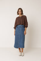 Chemise En Double Gaze Et Dentelle - Chocolat