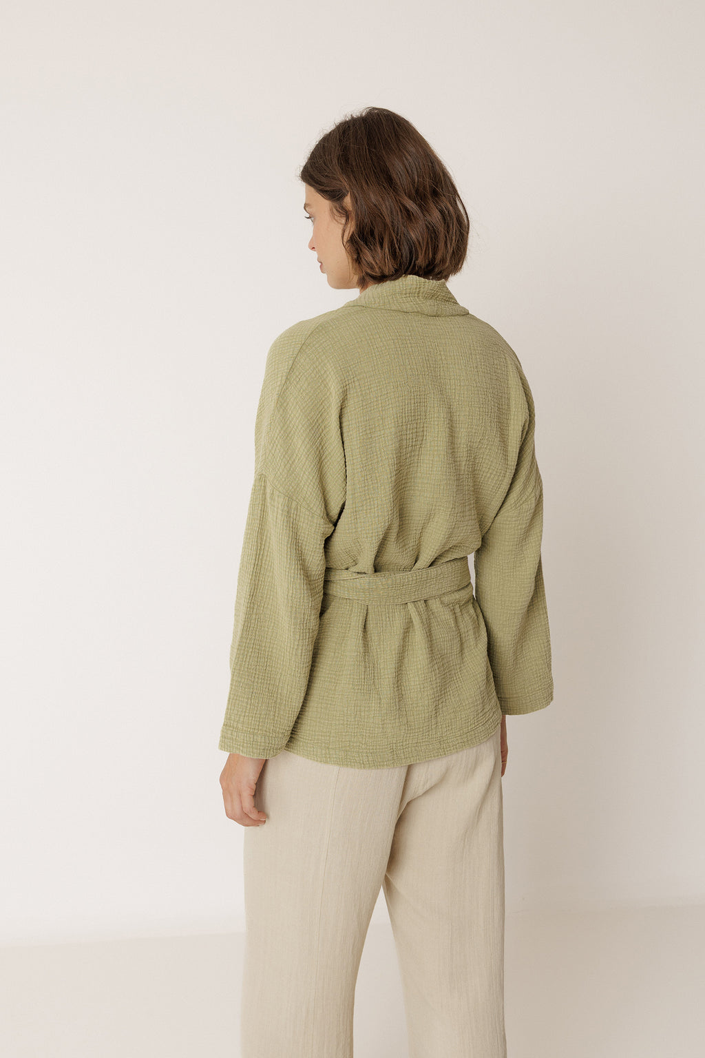 Kimono En Double Gaze - Aloès