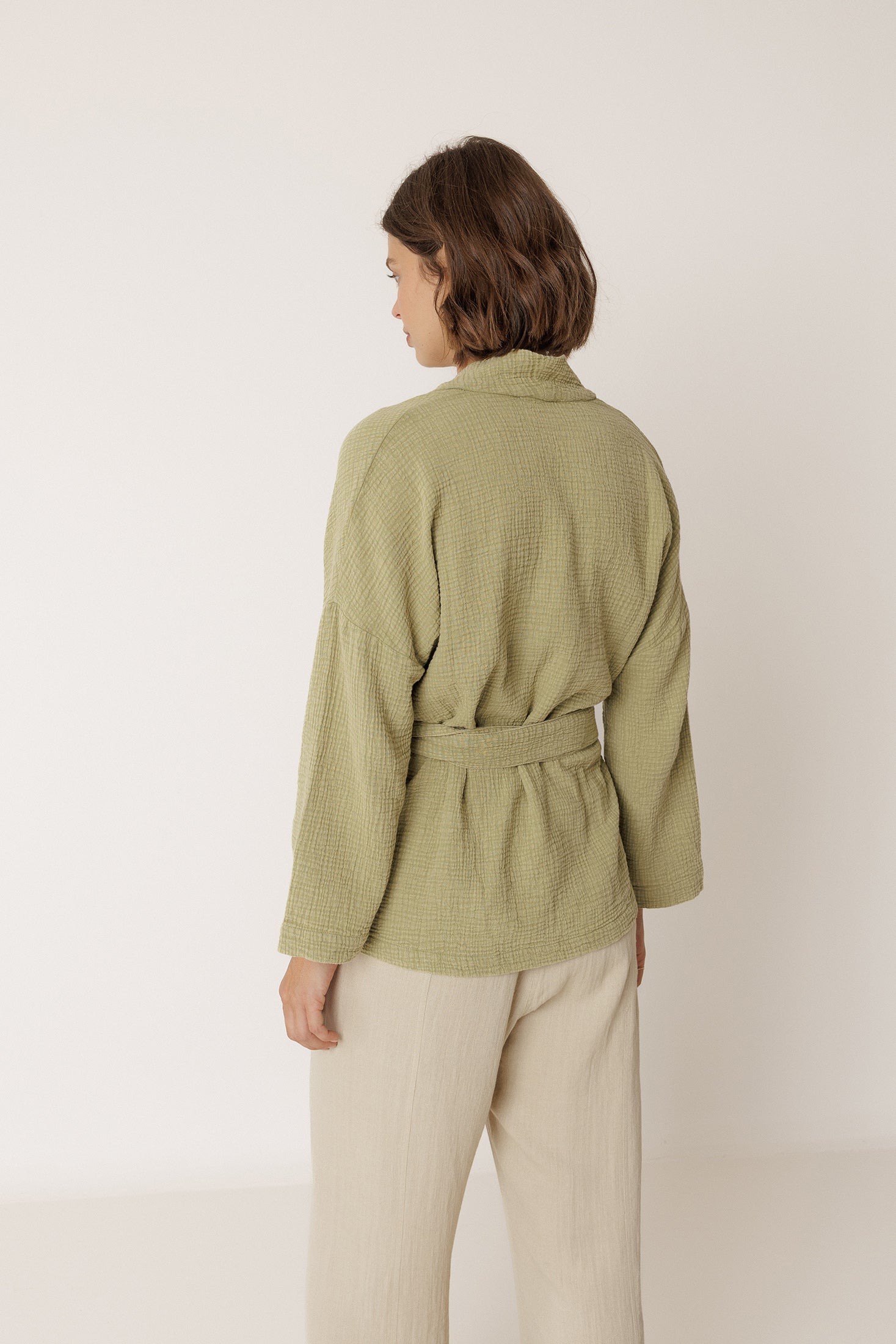 Kimono En Double Gaze - Aloès
