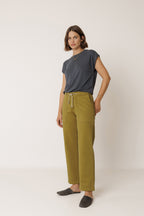 Pantalon Droit À Cordon - Kaki