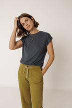 Pantalon Droit À Cordon - Kaki