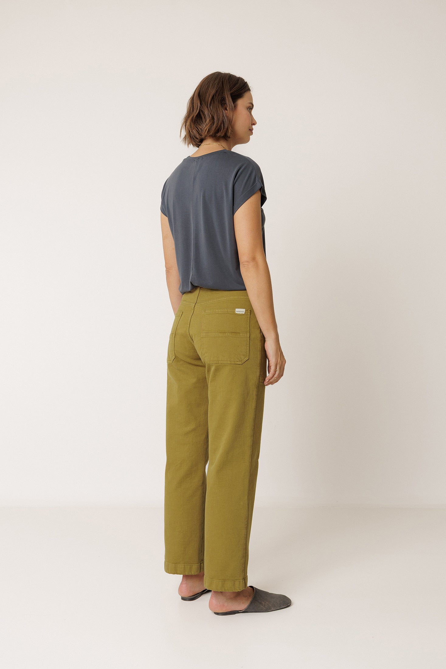 Pantalon Droit À Cordon - Kaki