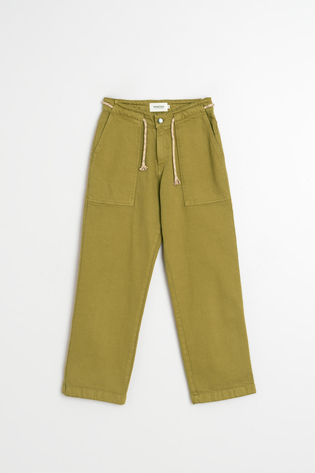 Pantalon Droit À Cordon - Kaki