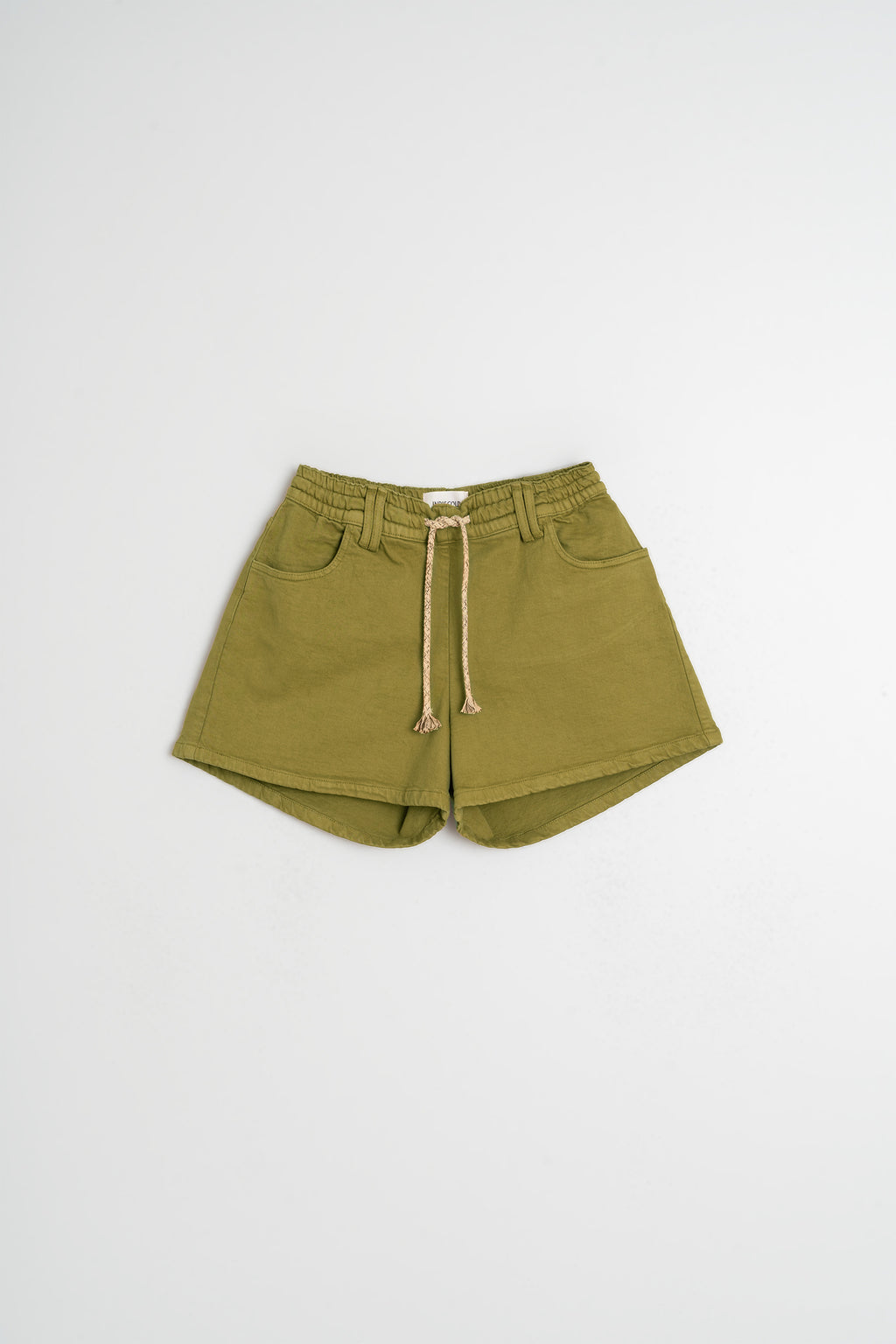 Short À Taille Élastique Et Cordon - Kaki