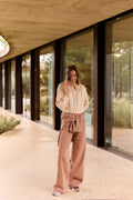 Pantalon À Ceinture Croisée - Rose