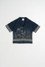 Chemise À Broderie Contrastée - Bleu Marine