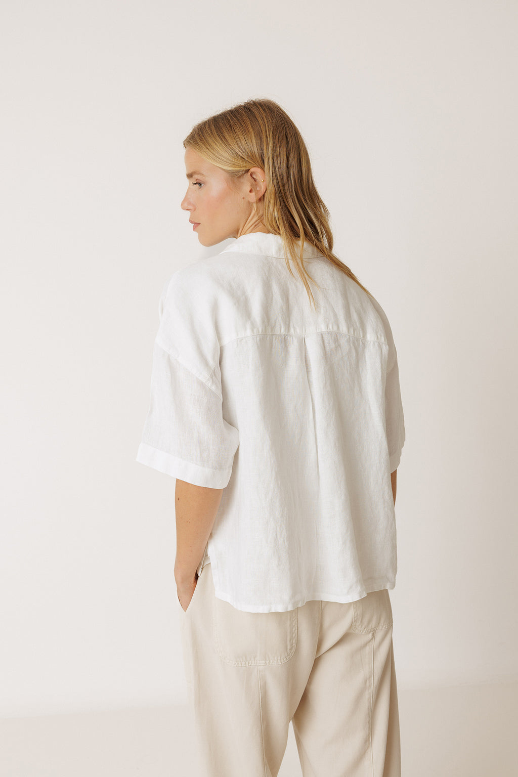 Chemise Courte En Lin - Ivoire