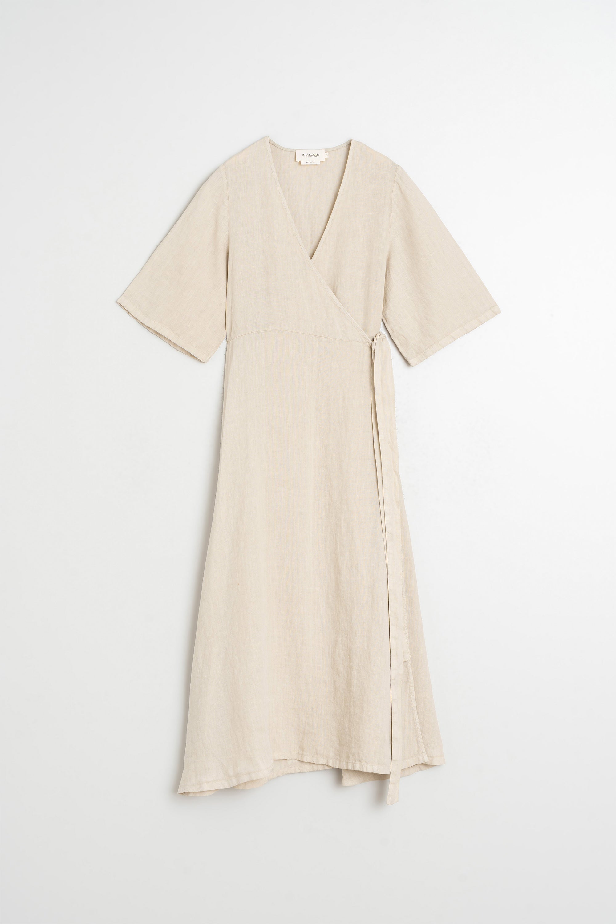 Robe Portefeuille En Lin - Pierre