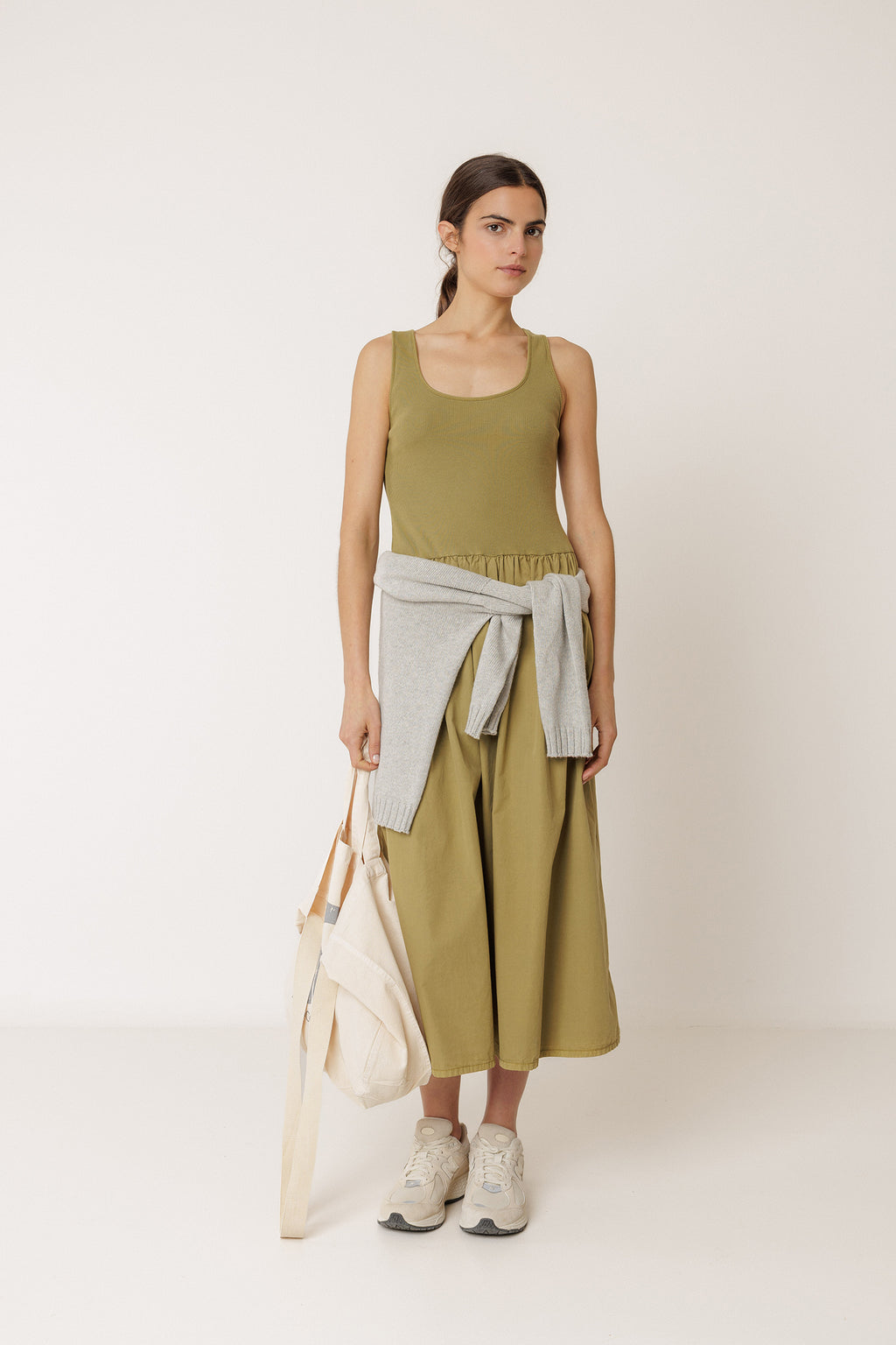 Robe Combinée En Popeline - Pomme