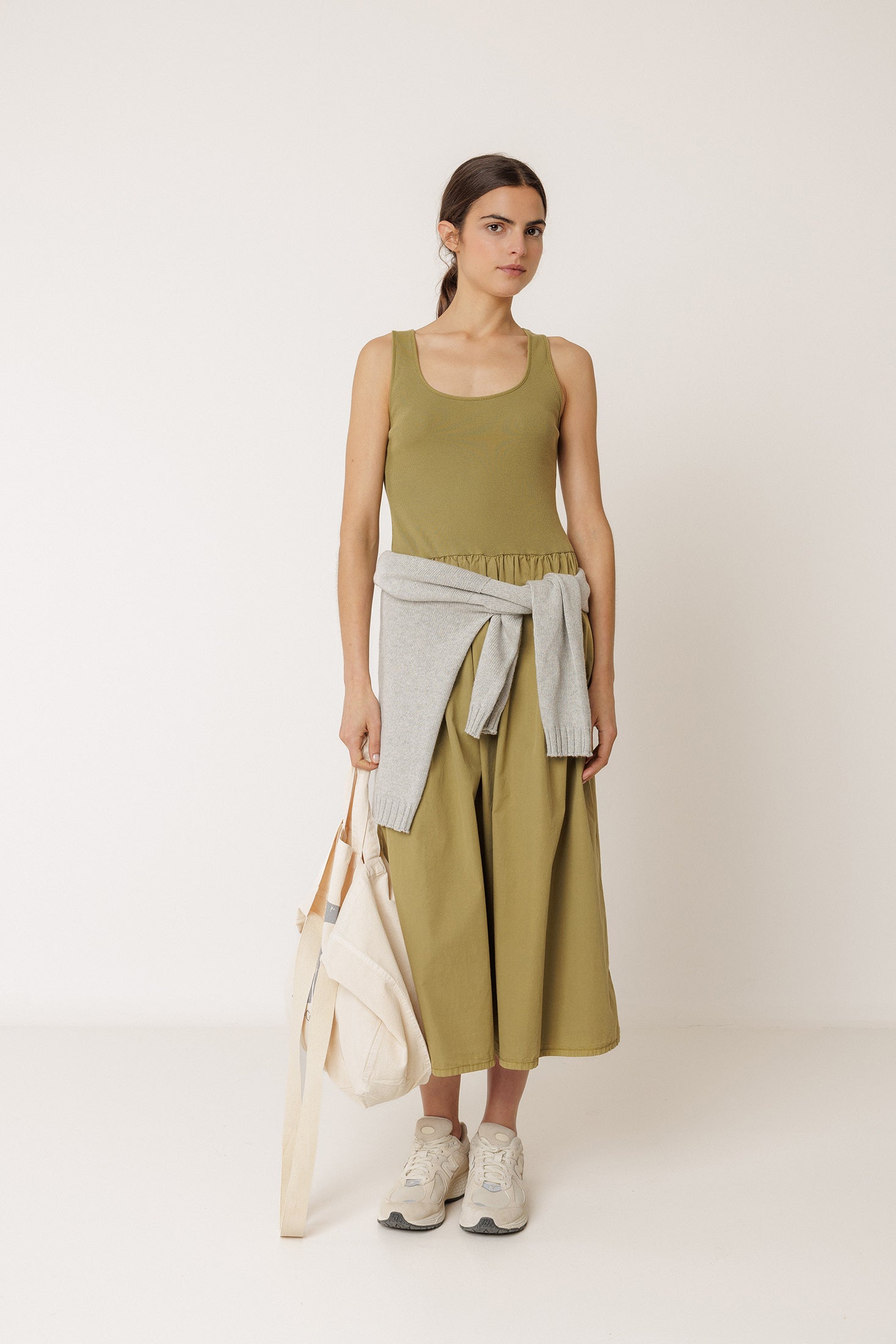 Robe Combinée En Popeline - Pomme