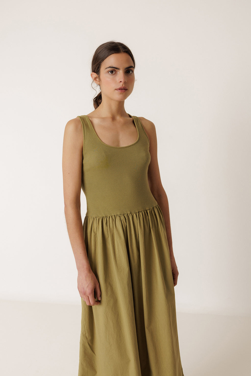 Robe Combinée En Popeline - Pomme