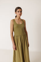 Robe Combinée En Popeline - Pomme