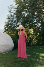 Robe Longue En Crêpe - Litchi