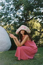 Robe Longue En Crêpe - Litchi