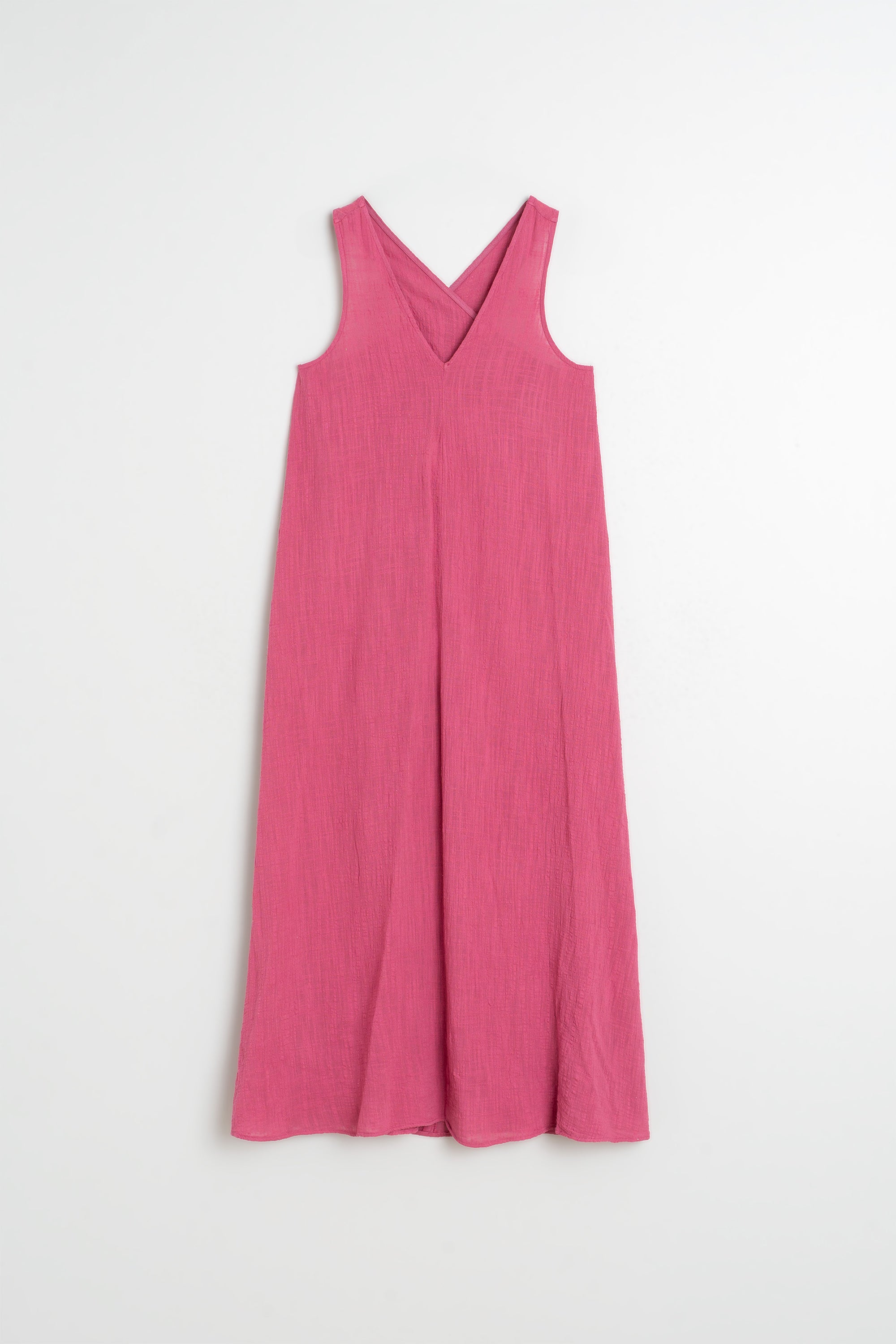 Robe Longue En Crêpe - Litchi