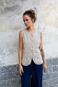 Gilet Rayé En Lin - Pierre
