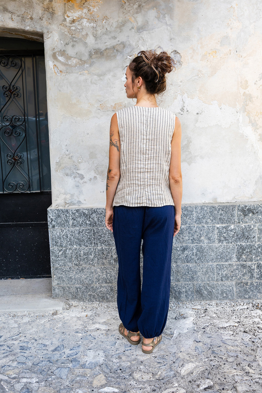 Gilet Rayé En Lin - Pierre