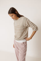 Pull Marinière - Beige