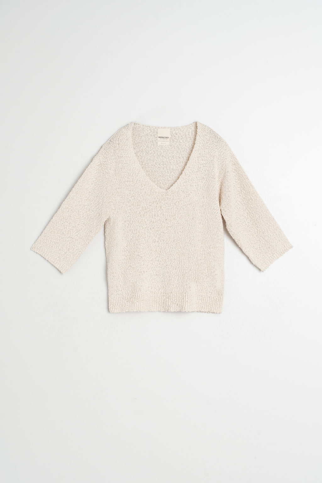 Pull Bouclé En Coton Biologique - Écru